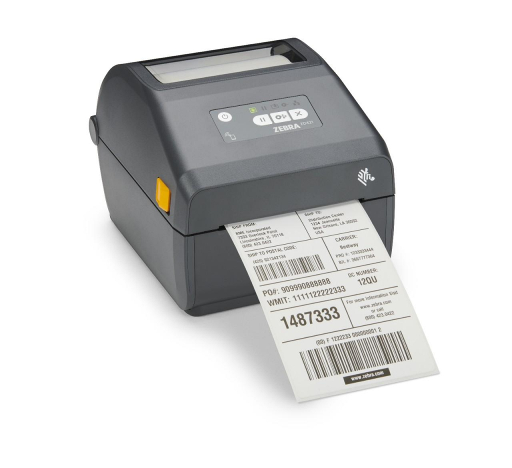 Beispieldruck des Zebra ZD421 Etikettendruckers