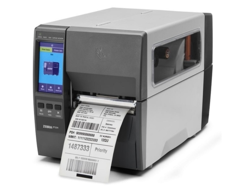 Etikettendrucker Zebra ZT231 druckt ein Versandetikett